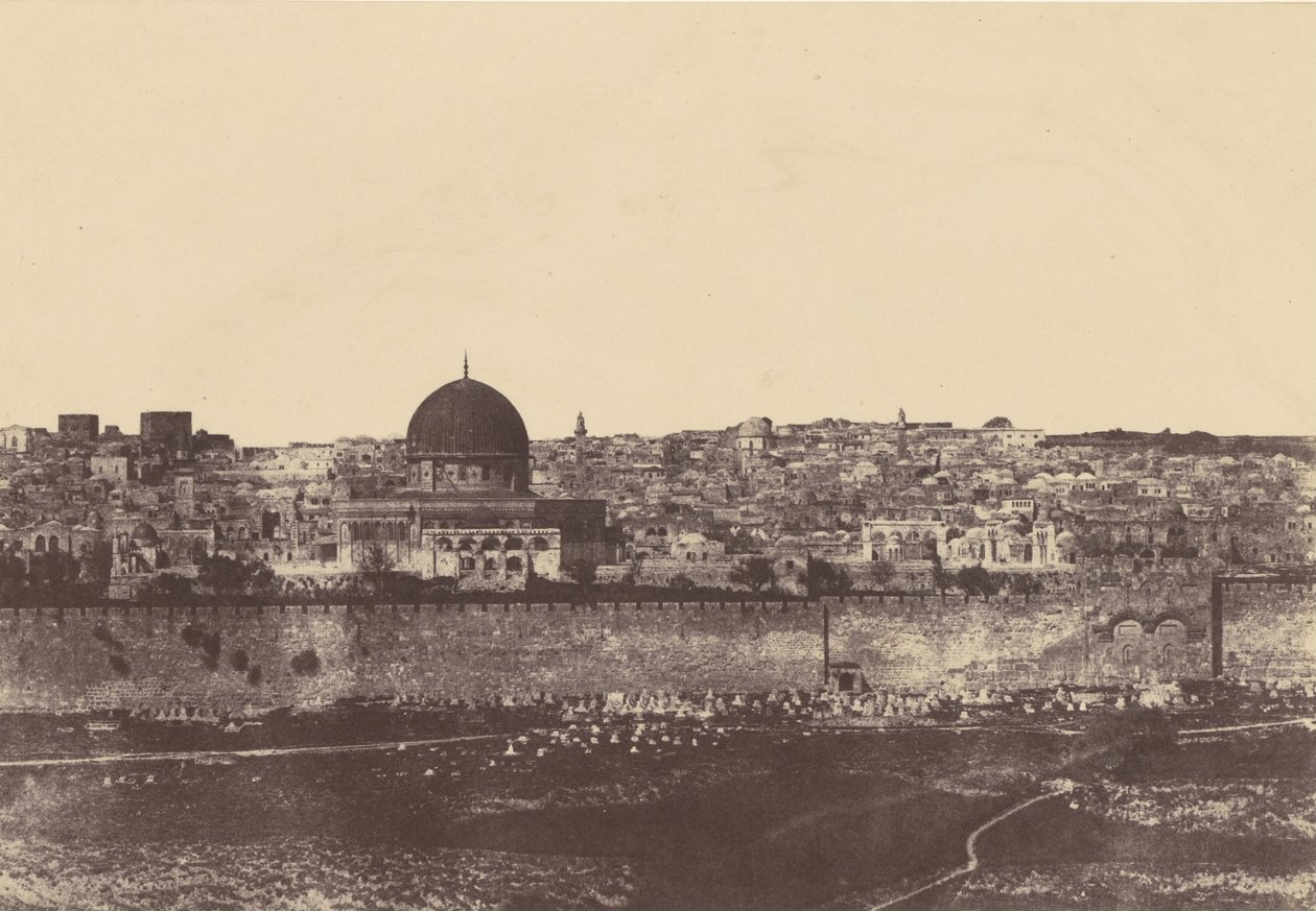 Jeruzalem. Tempelgebied. Algemeen uitzicht op de oostelijke zijde. Pl. 2 door Auguste Salzmann