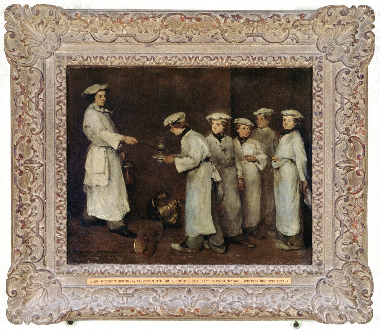 Keukenscène door Auguste Theodule Ribot