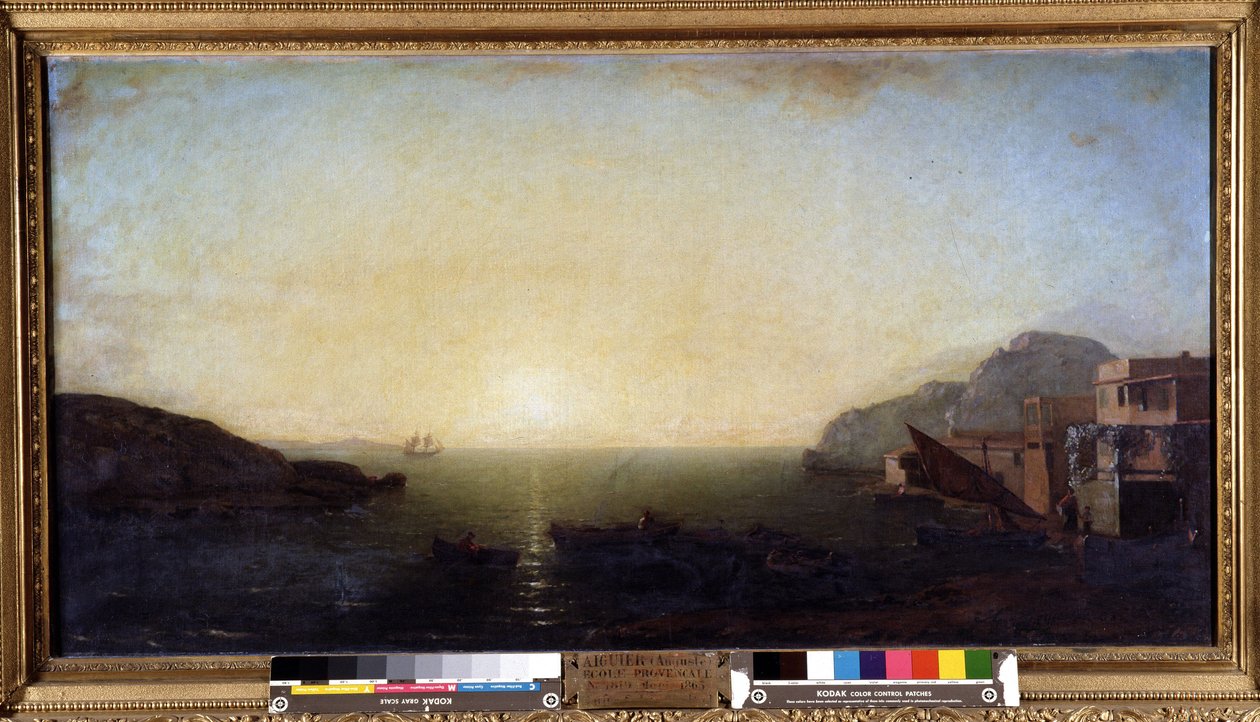 Zonsondergang effect op de Middellandse Zee door Auguste Aiguier