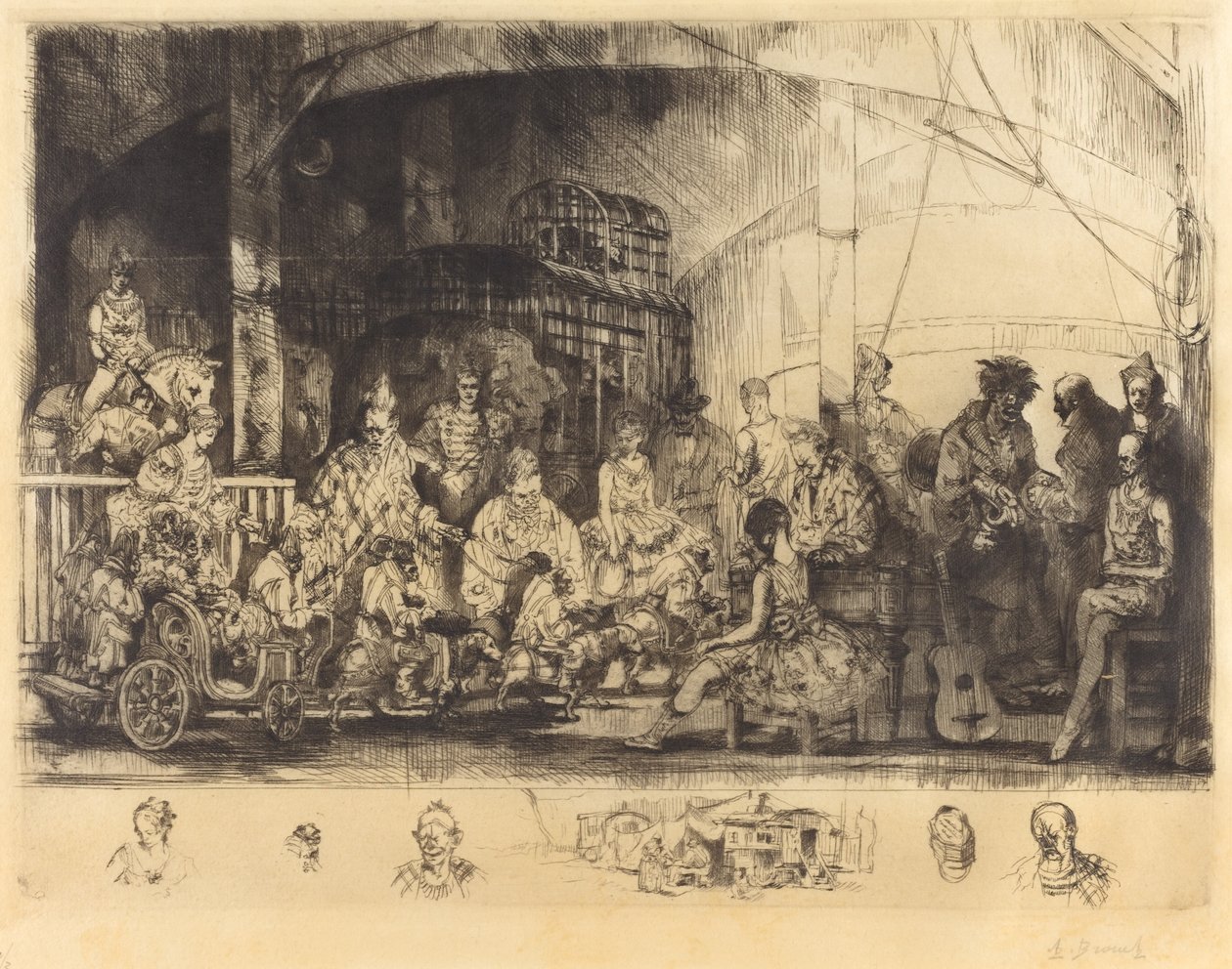 Frattelini Circus door Auguste Brouet