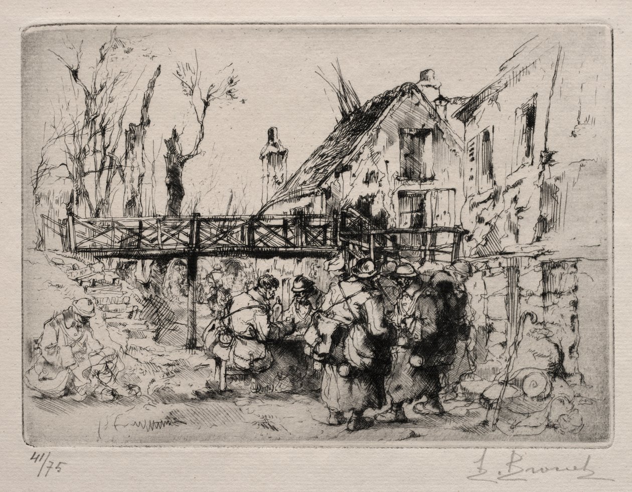 De Stop bij het Dorp door Auguste Brouet