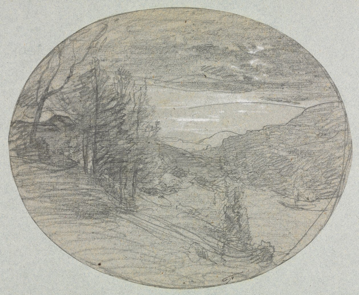 Landschap door Auguste Francois Ravier