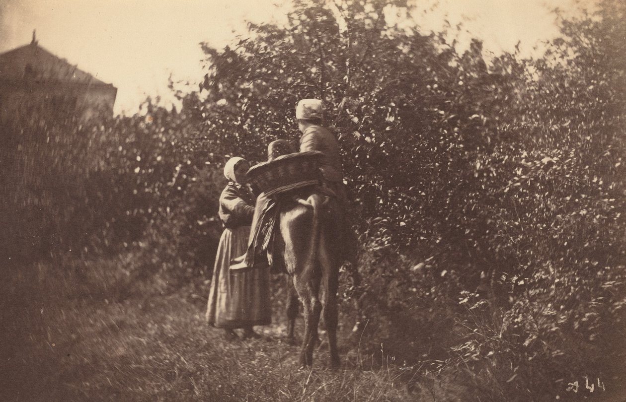 Twee Vrouwen met Ezel, late 1870s door Auguste Giraudon