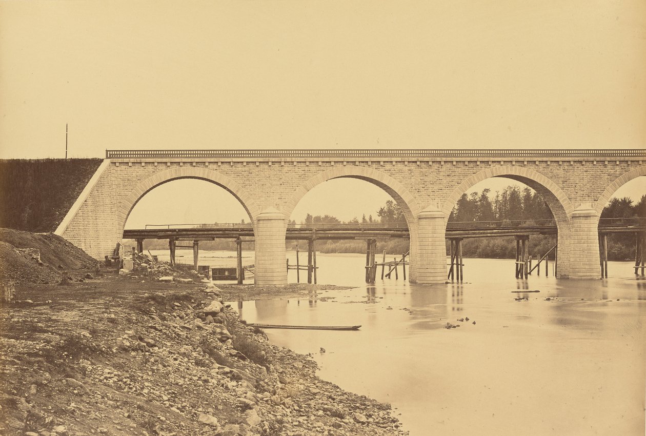 Viaduct over de Loire bij Andrezieux door Auguste Hippolyte Collard