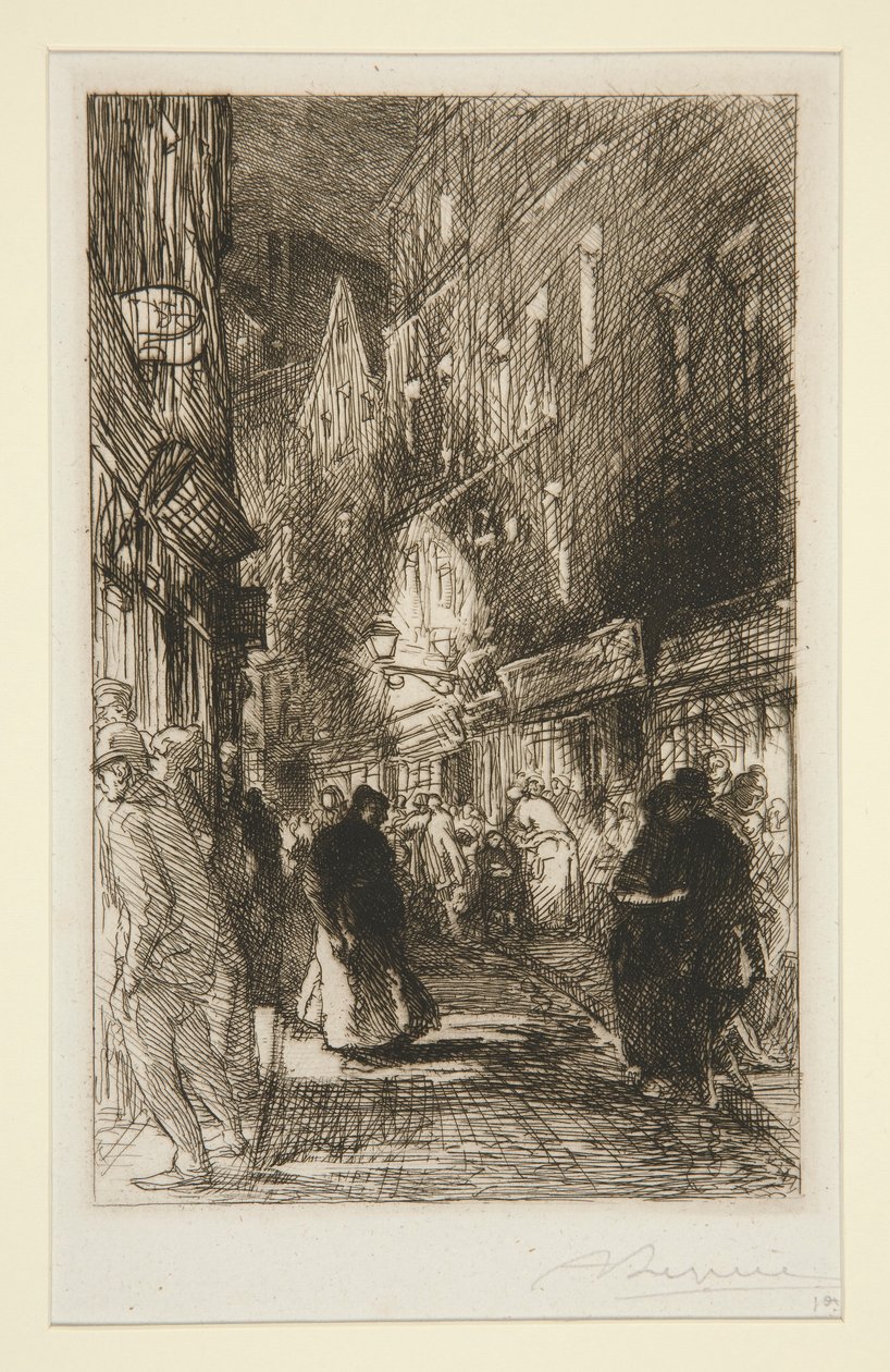 De rue Galande door Auguste Lepere