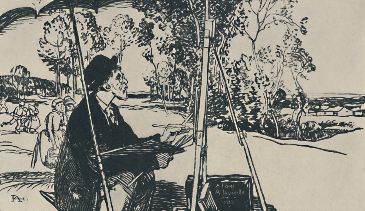 Le Paysagiste door Auguste Louis Lepère