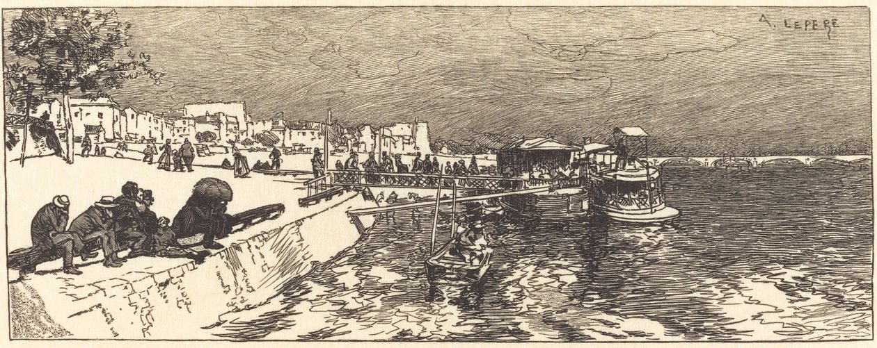 Pier bij Bercy door Auguste Lepere