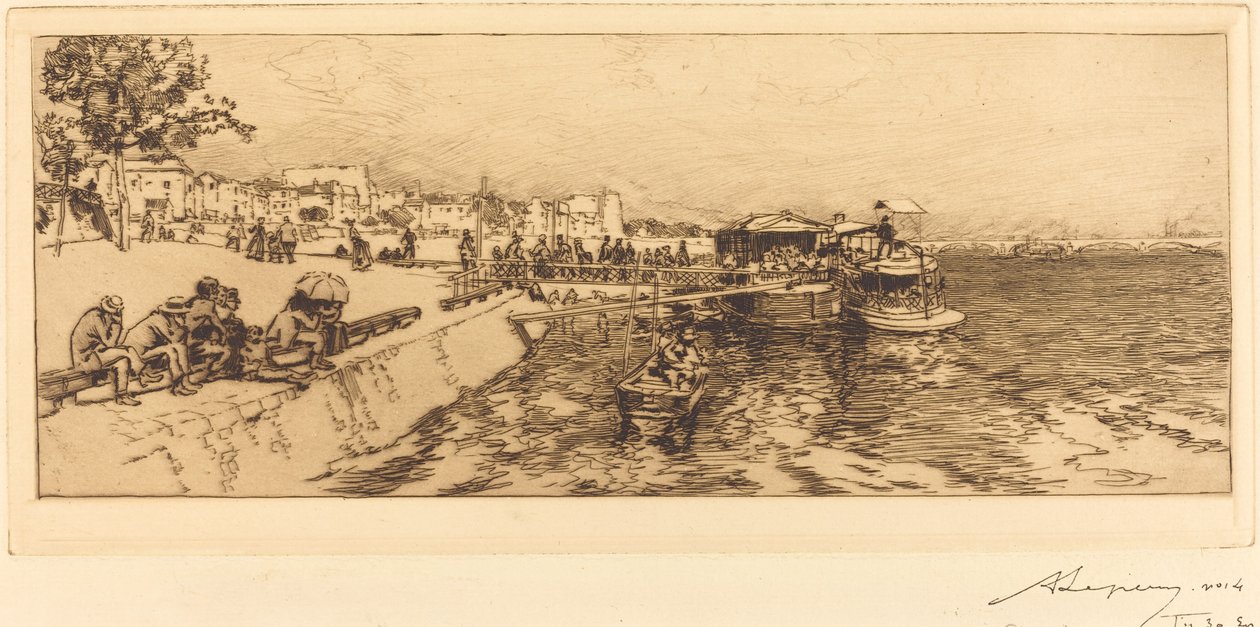 Pier van Bercy (Embarcadere, quai de Bercy) door Auguste Lepere