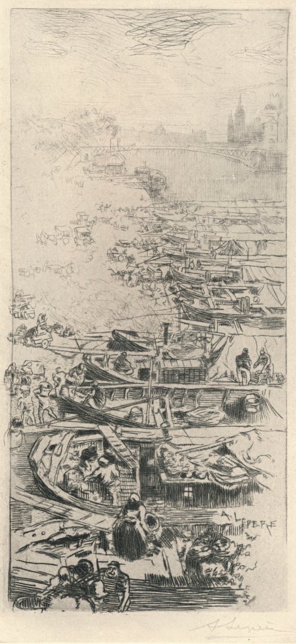 De Appelmarkt, 1915 door Auguste Louis Lepère