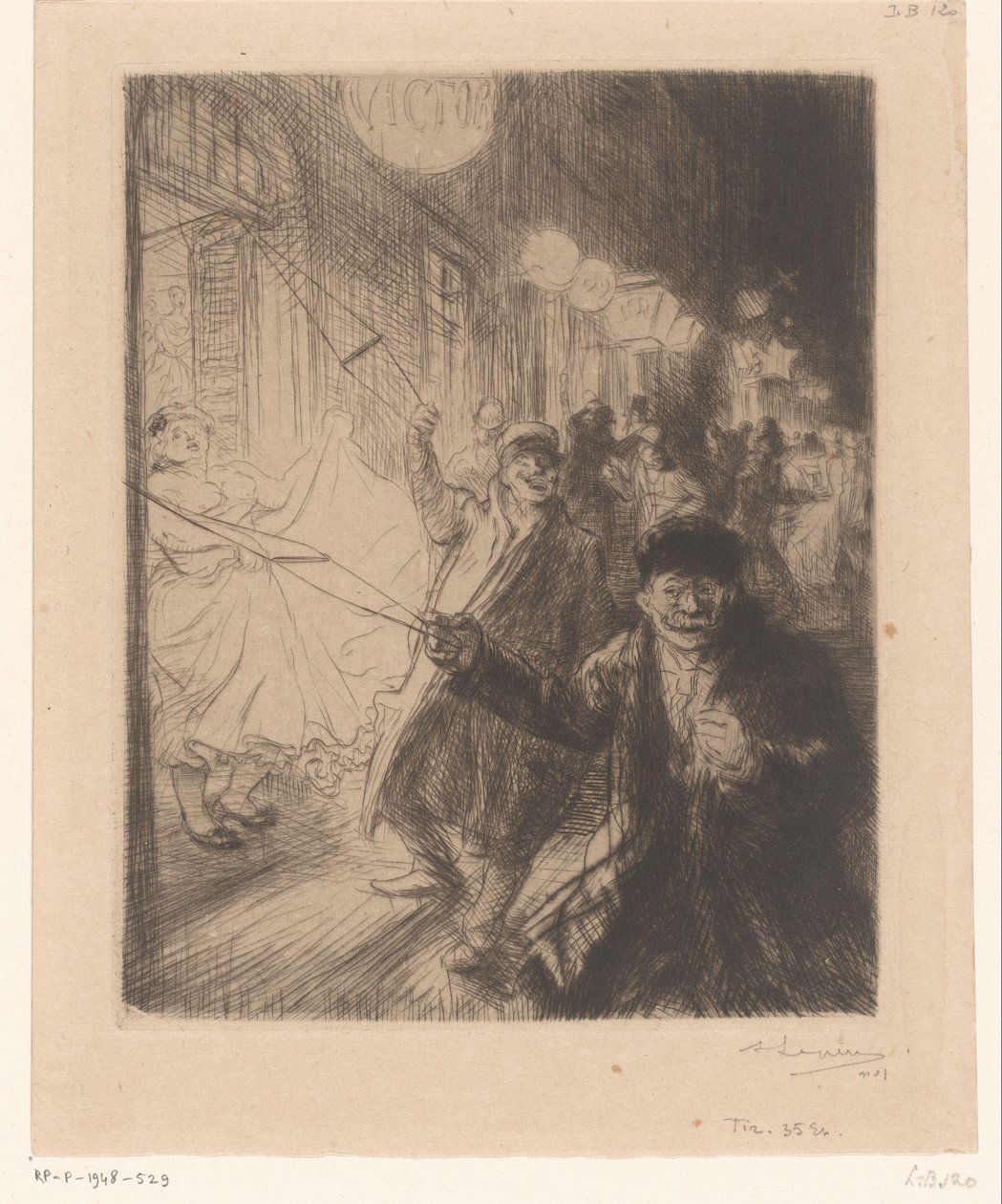 Straattoneel in de Nes door Auguste Lepère (signed by artist)