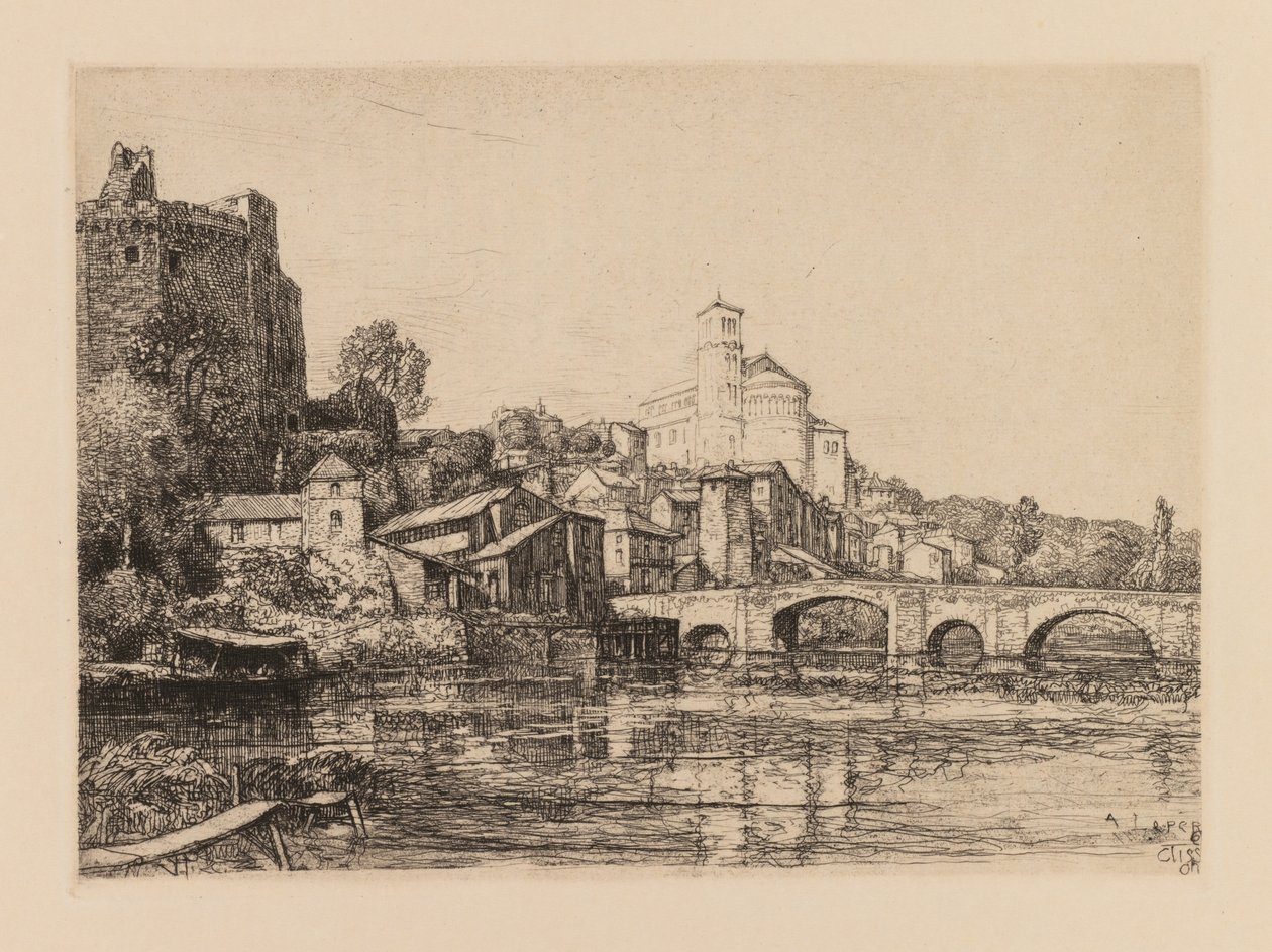 Auguste Lepère: Clisson Loire-Maritime, 1909 door Auguste Louis Lepère