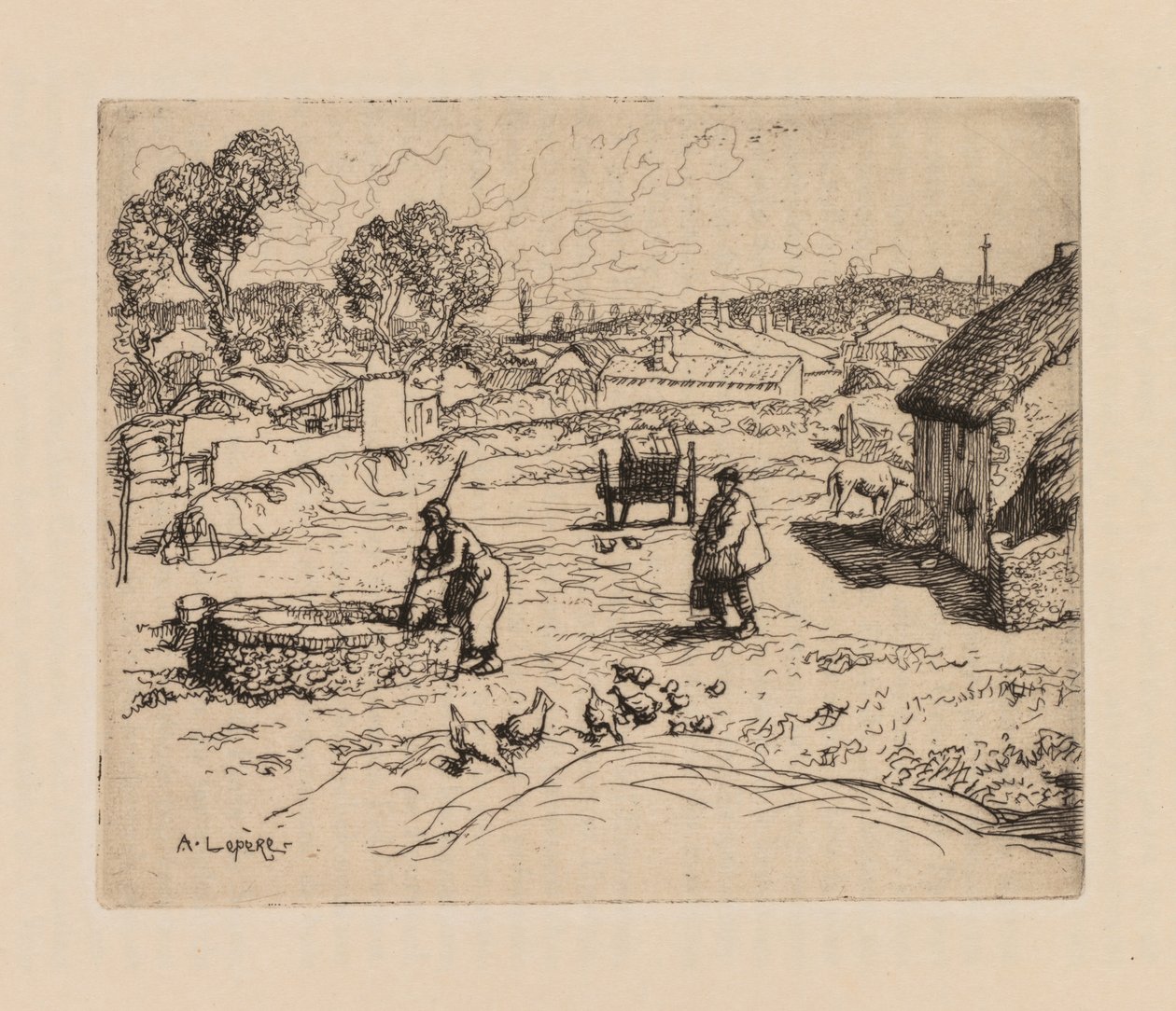 Auguste Lepère: De Hut (Vendée) door Auguste Louis Lepère