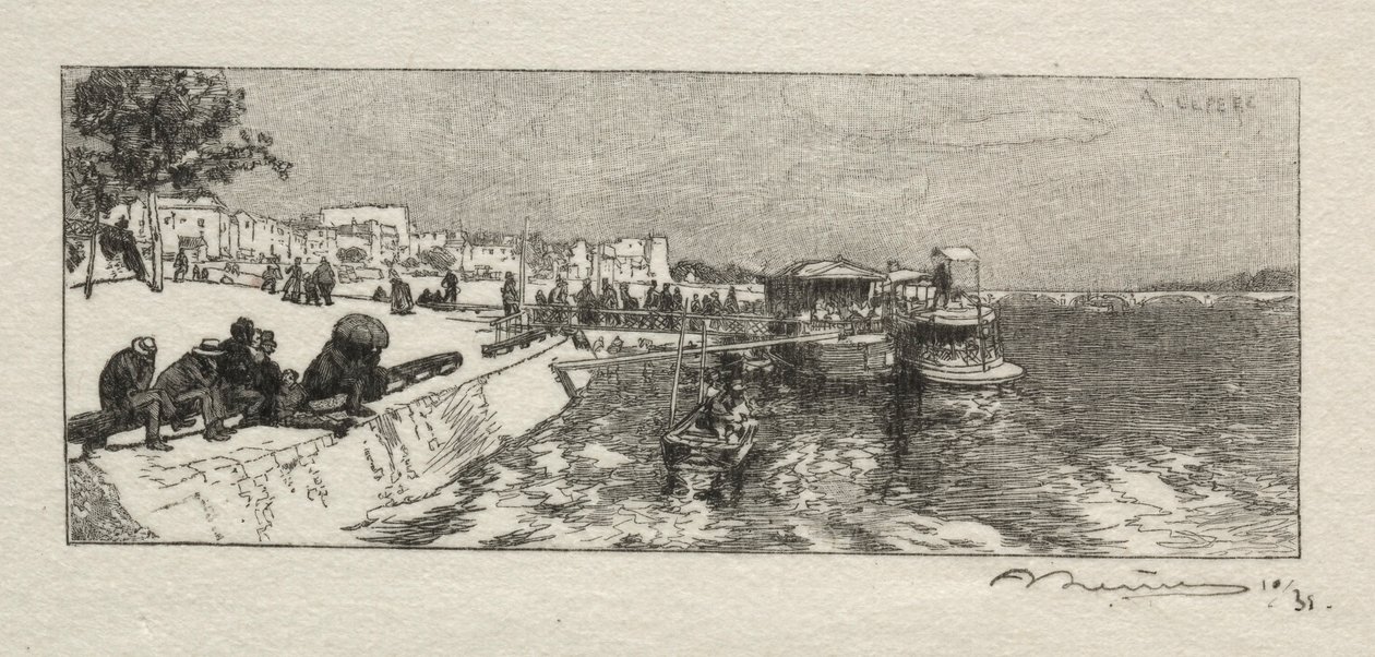 Embarcadère in Bercy door Auguste Louis Lepère