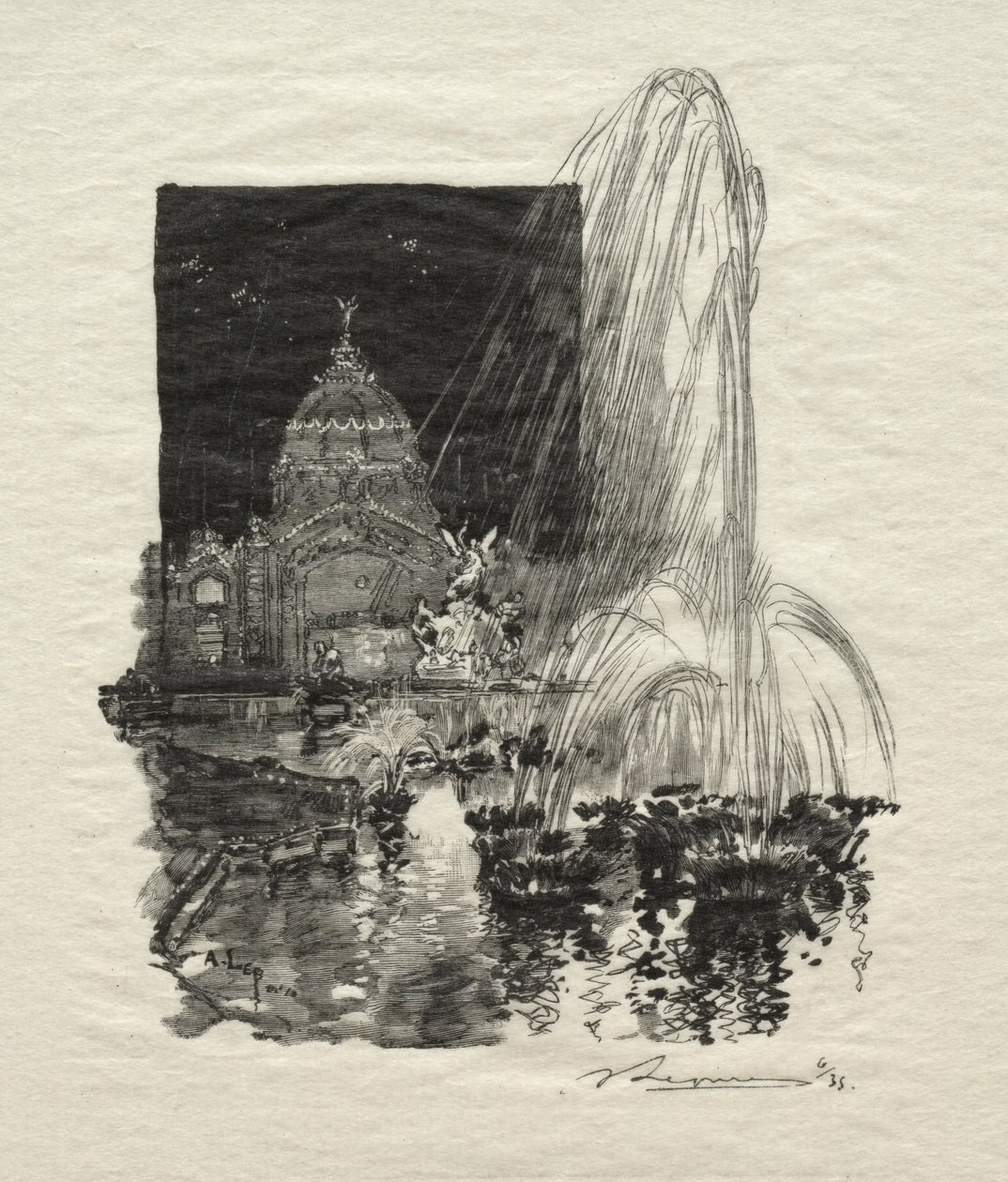 Fontaines Lumineuses door Auguste Louis Lepère