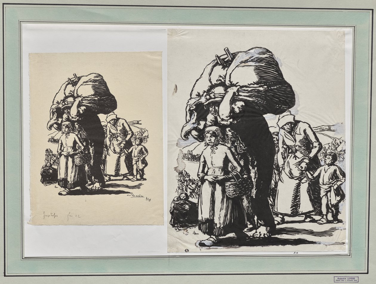 Vluchtelingen door Auguste Louis Lepère