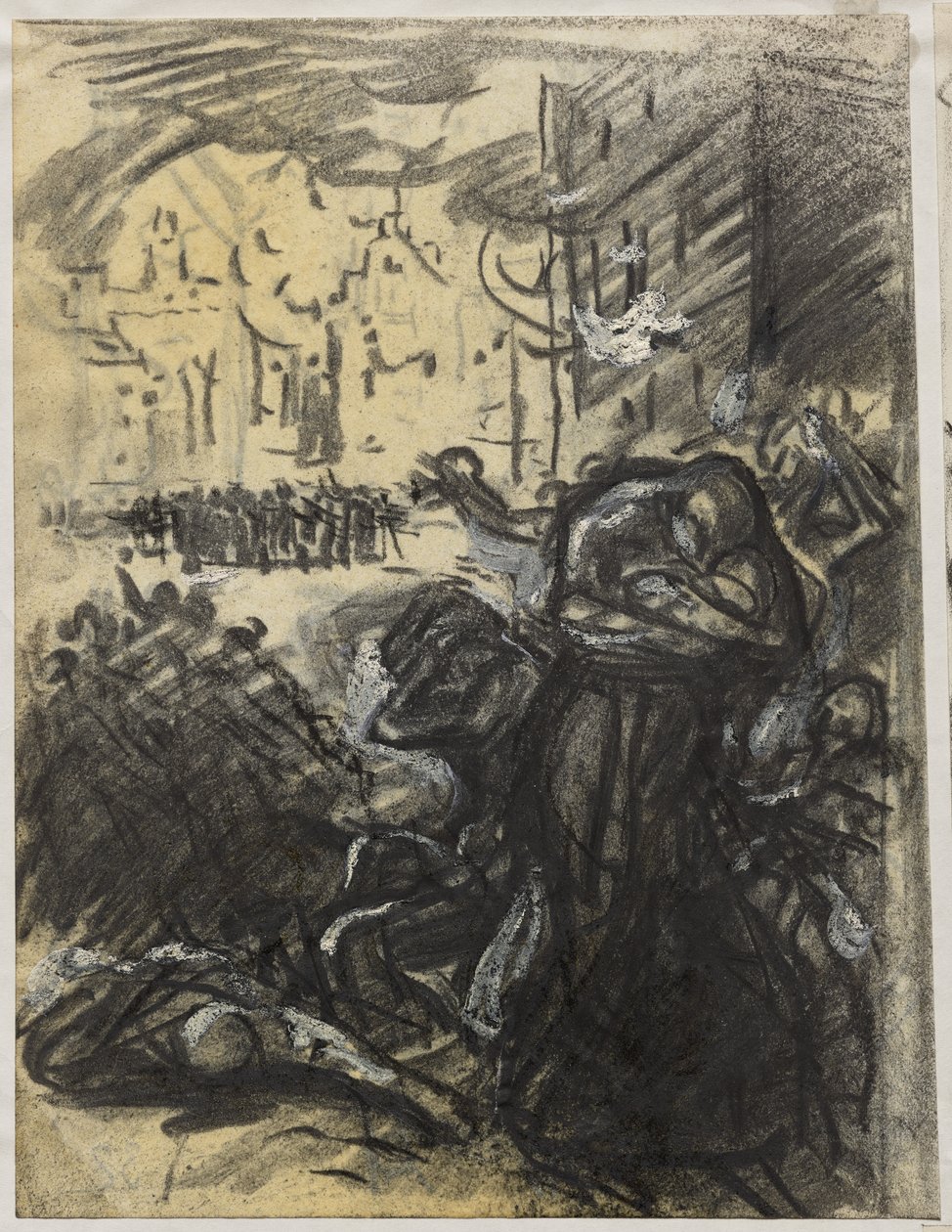 De brand van Leuven door Auguste Louis Lepère