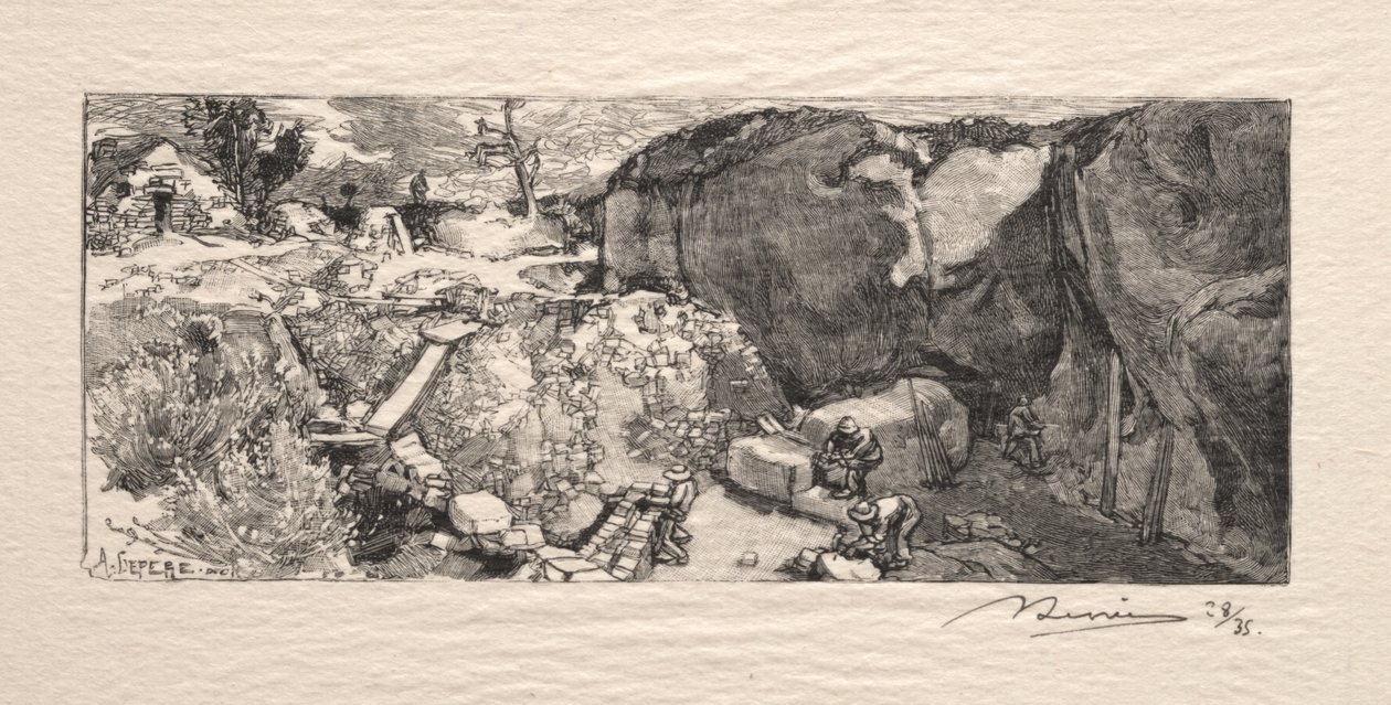 De zandsteengroeve door Auguste Louis Lepère