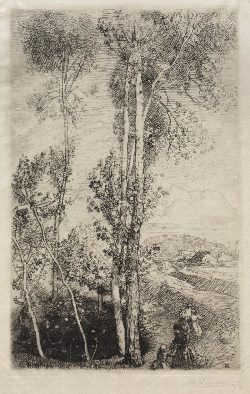 De kleine vijver door Auguste Louis Lepère