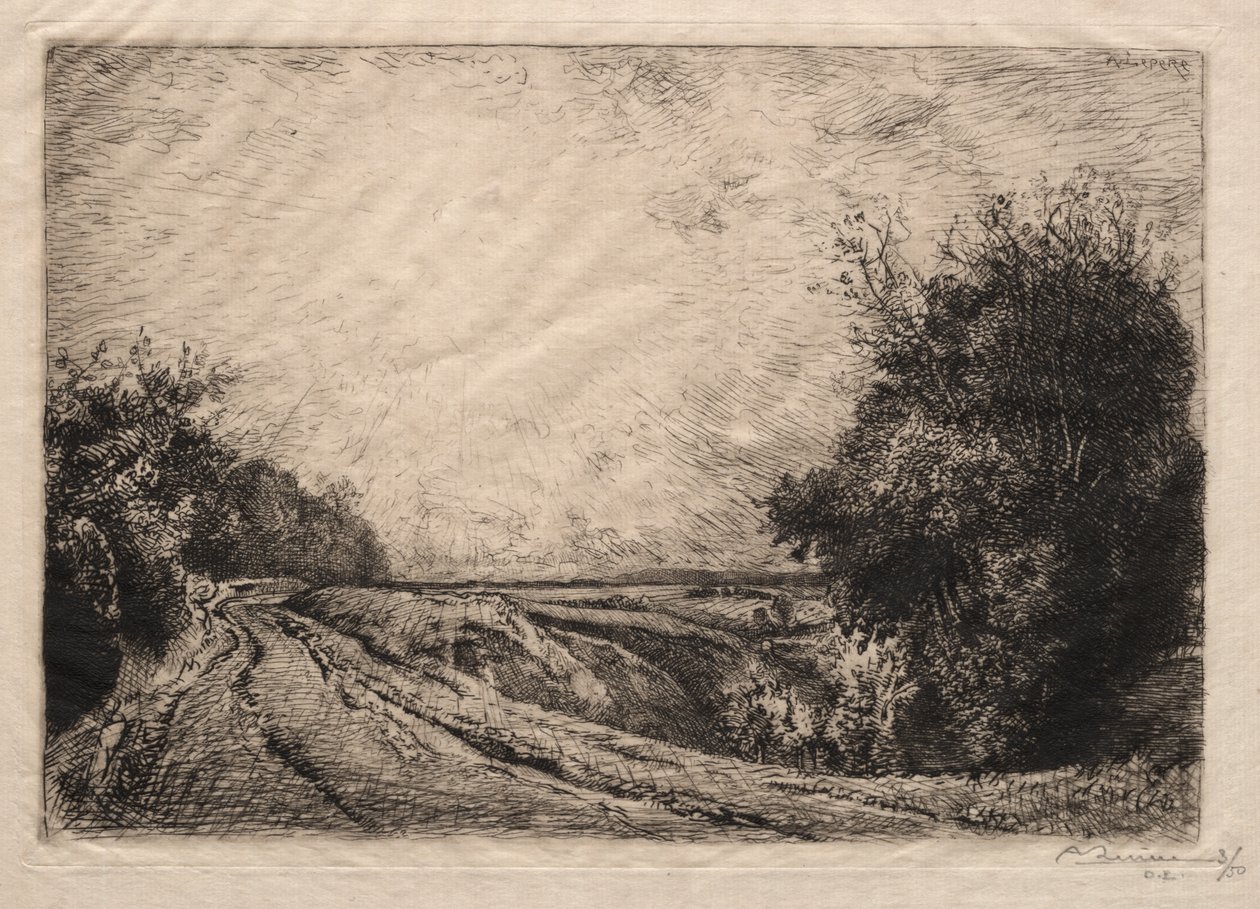 De weg naar La Houssoye door Auguste Louis Lepère