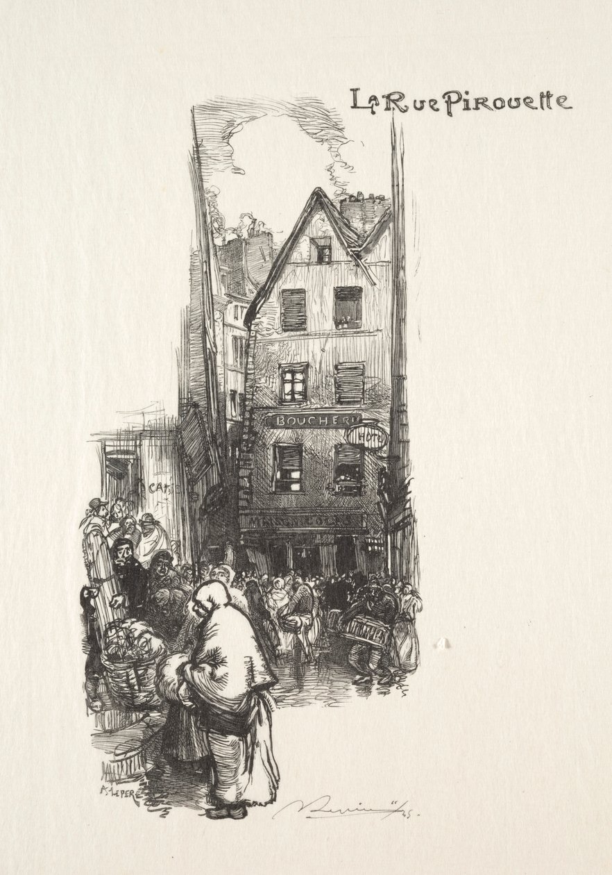 La Rue Pirouette door Auguste Louis Lepère