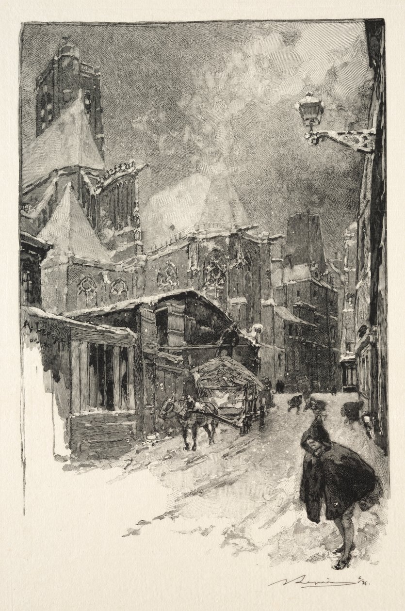 La Rue des Barres door Auguste Louis Lepère