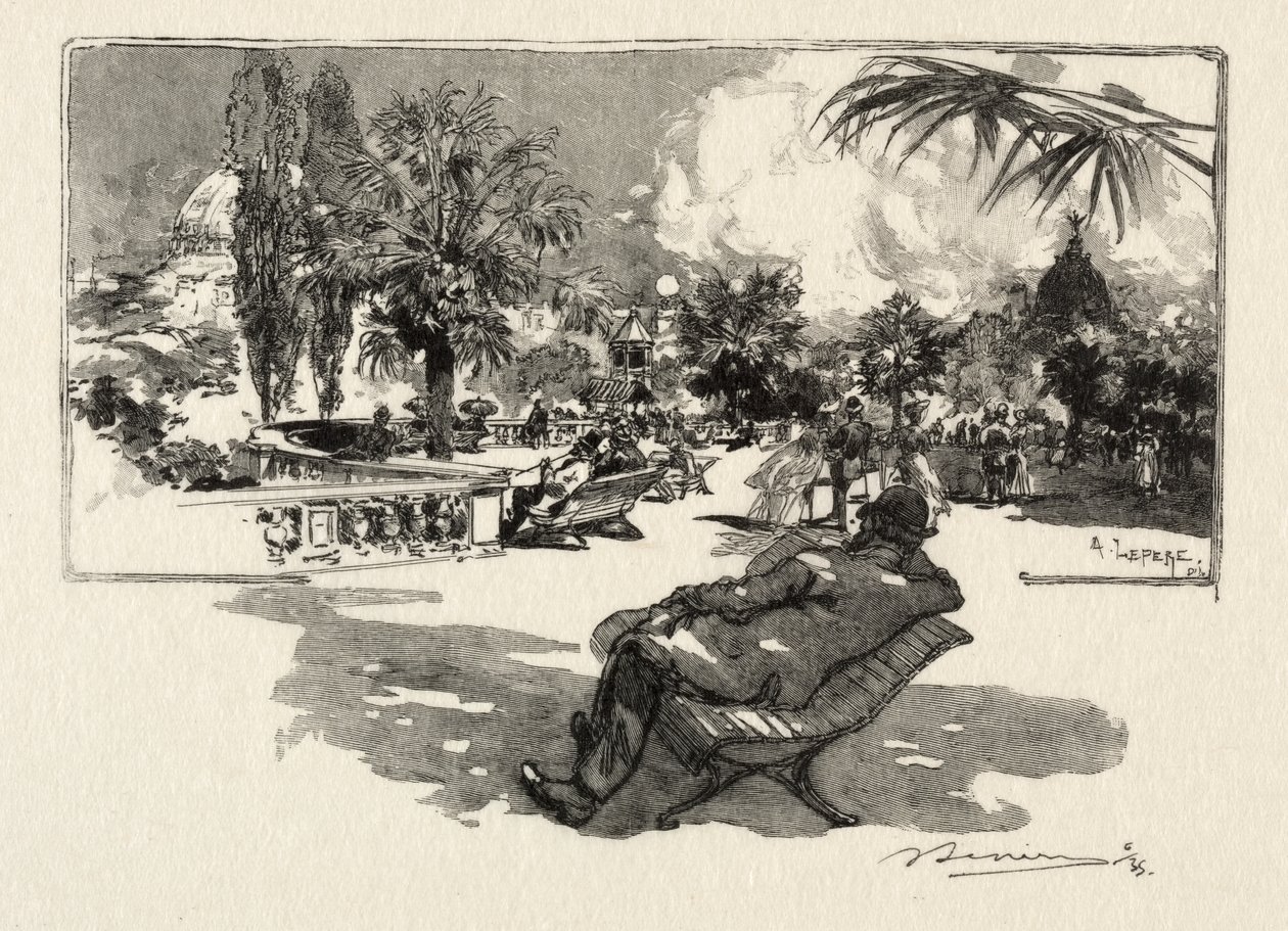 Het Terras van de Vrije Kunsten door Auguste Louis Lepère