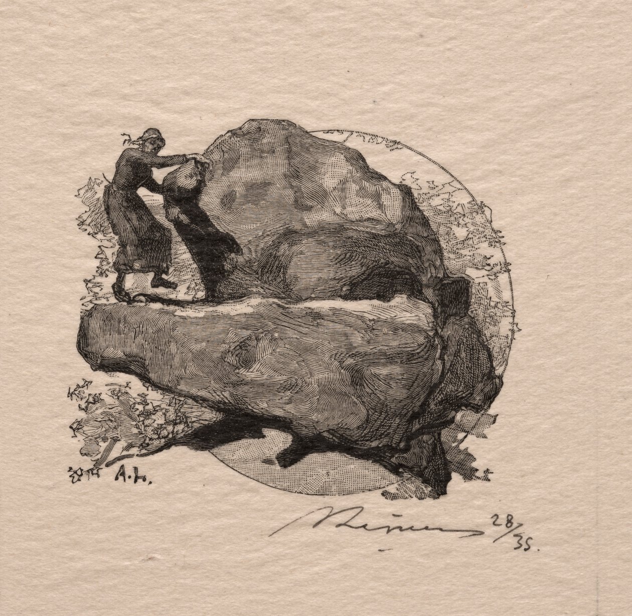 De trillende rots door Auguste Louis Lepère