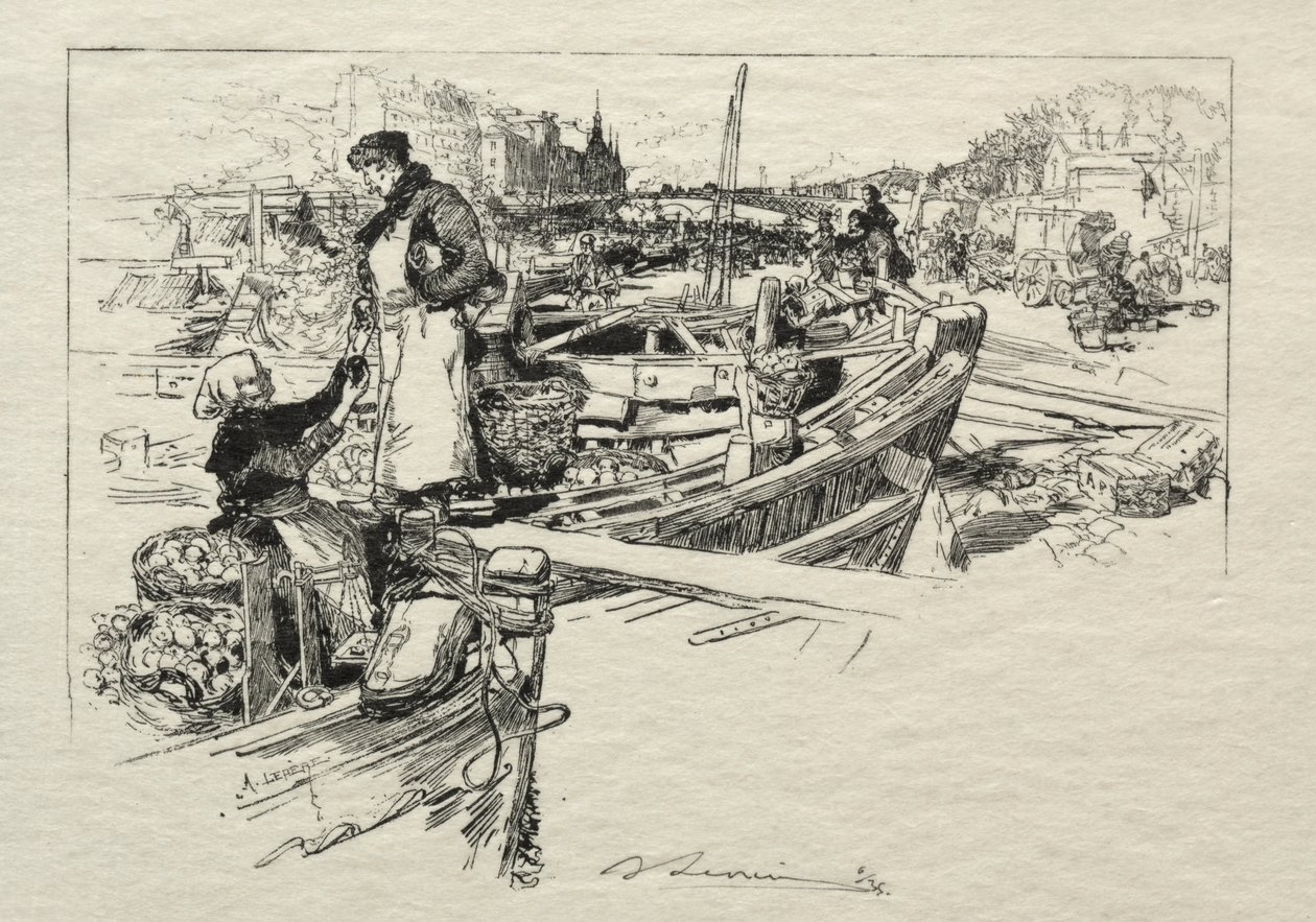 Le Marché aux Pommes, No. 1 door Auguste Louis Lepère