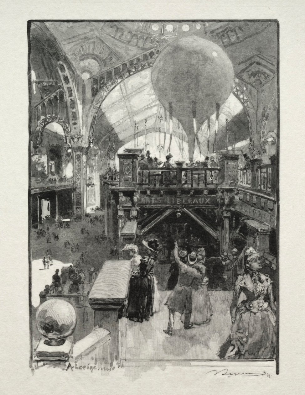 Le Palais des Arts Liberaux, Interieur door Auguste Louis Lepère