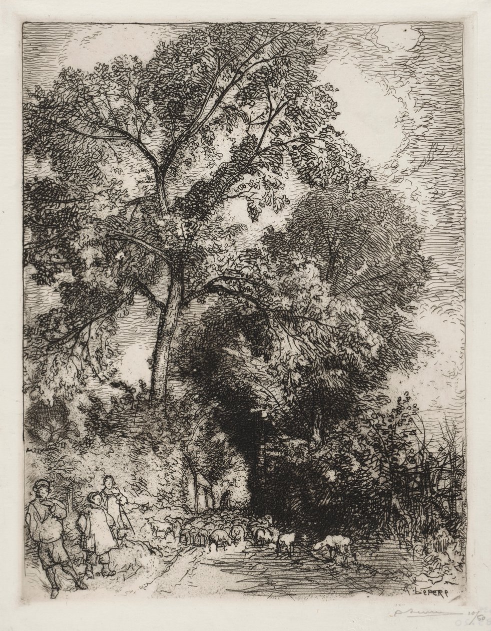De Terugkeer van de Kudde, Crèvecoeur door Auguste Louis Lepère