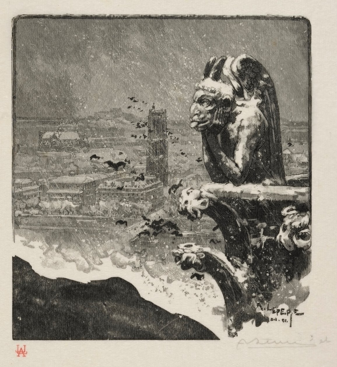 Le Stryge de Notre Dame door Auguste Louis Lepère