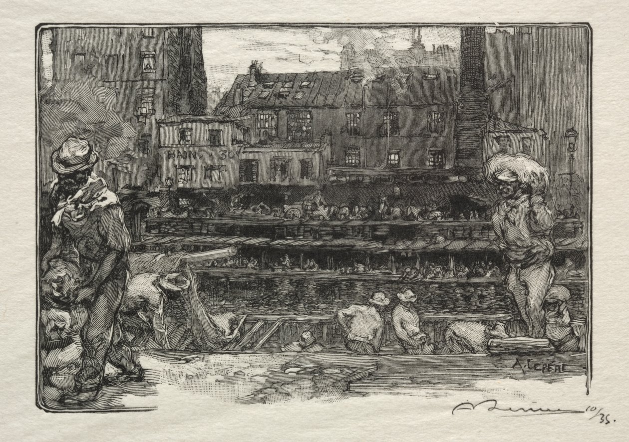 De Gipslossers door Auguste Louis Lepère