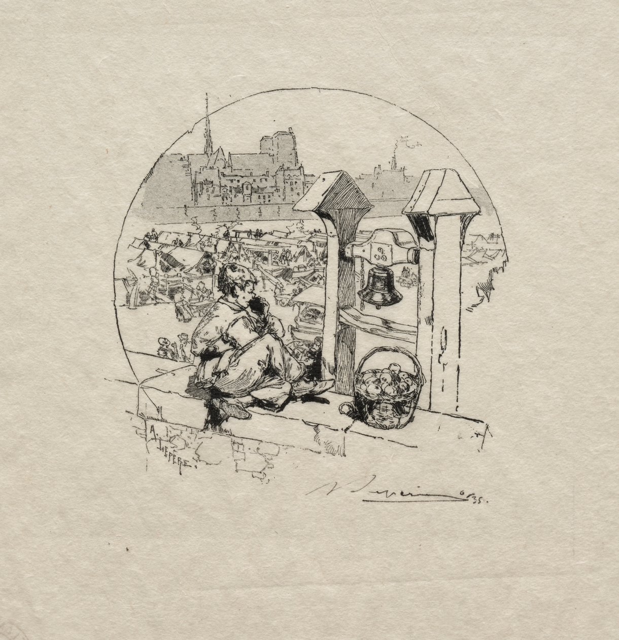 Appelmarkt, Nr. 2 door Auguste Louis Lepère