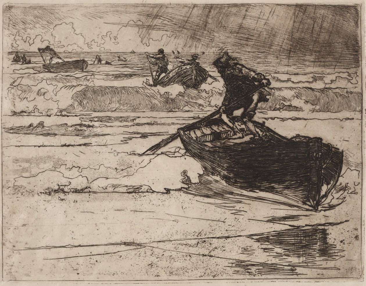 Pêcheurs Fuyants devant l