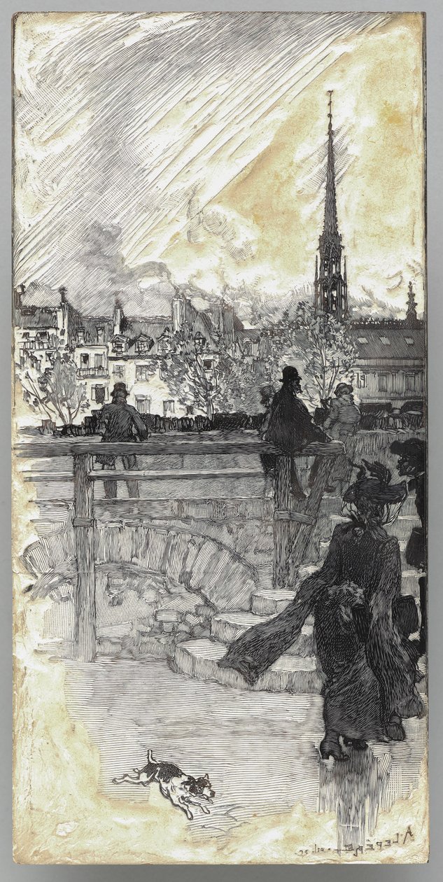 Quai des Grands Augustins, Parijs door Auguste Louis Lepère