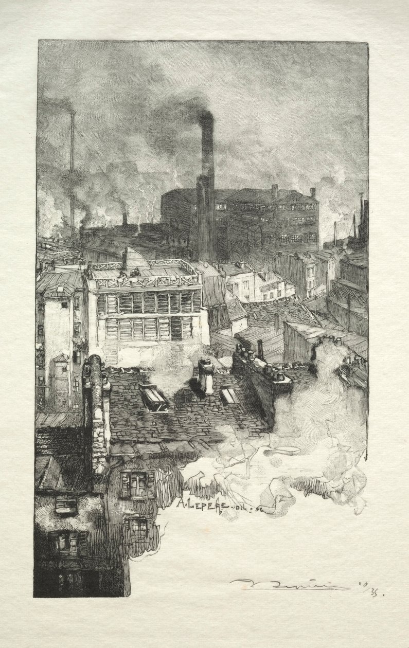 Quartier des Gobelins, 1889 door Auguste Louis Lepère