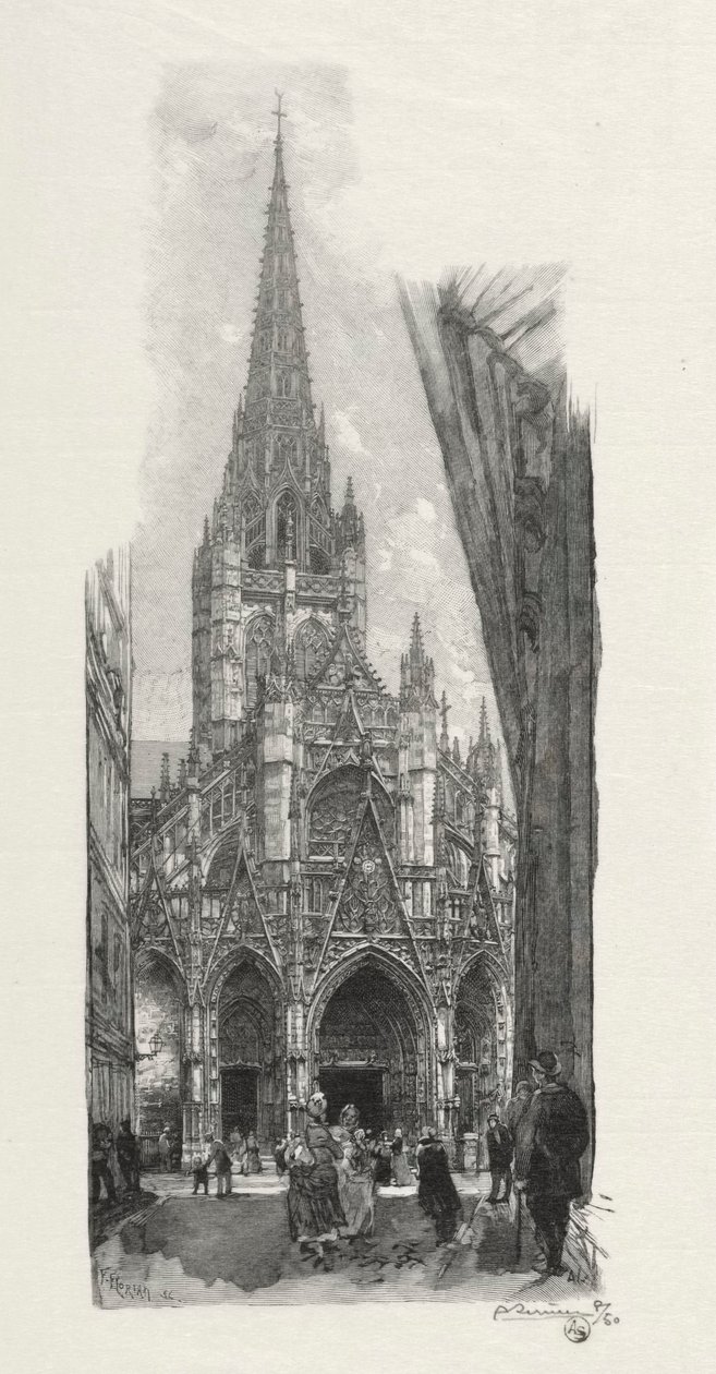 Rouen Illustré: Eglise Saint Maclon, 1896 door Auguste Louis Lepère