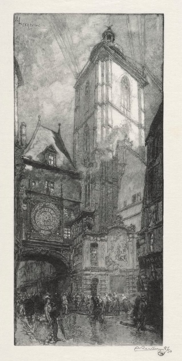 Rouen Illustré: La Gros Horloge door Auguste Louis Lepère