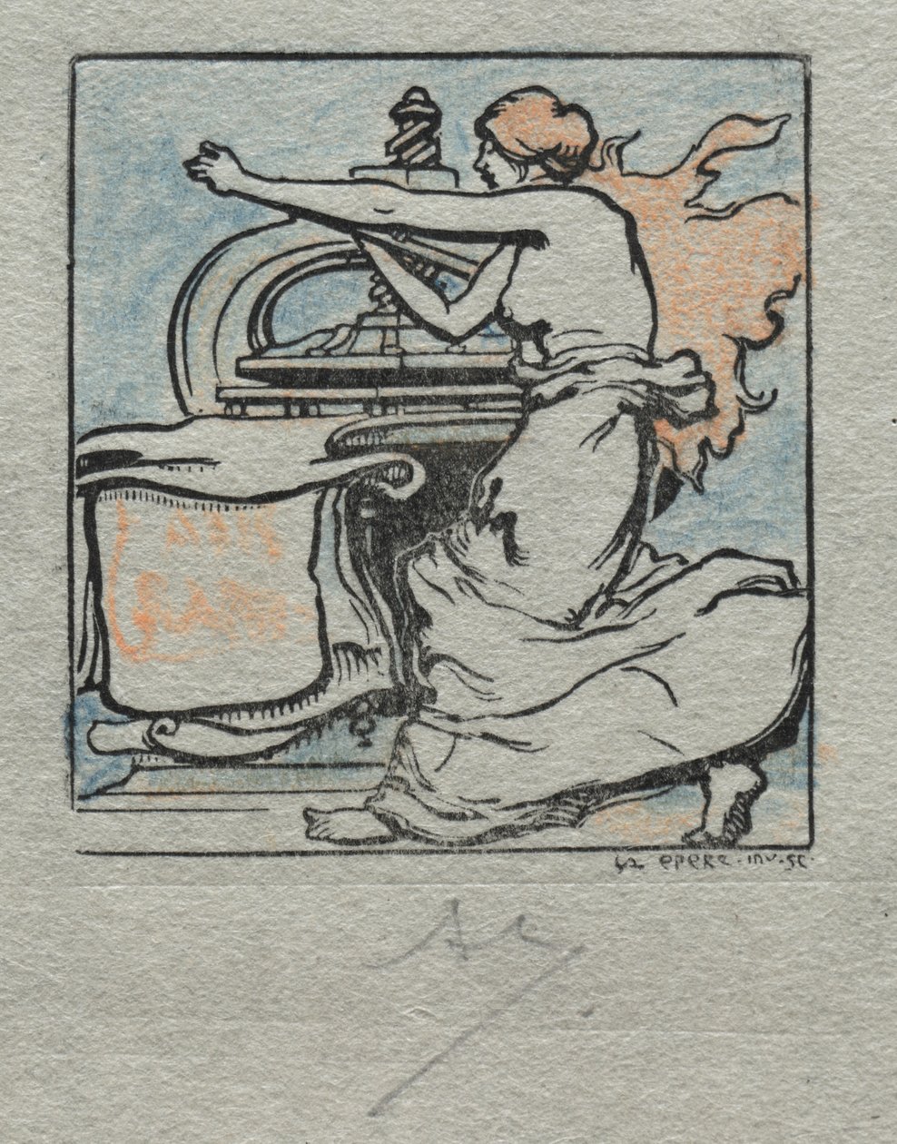De Drukker door Auguste Louis Lepère