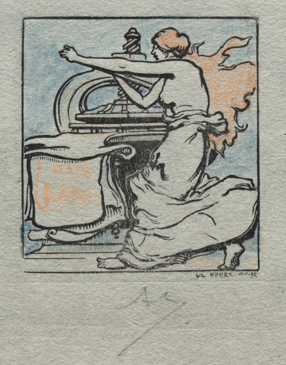De Drukker door Auguste Louis Lepère