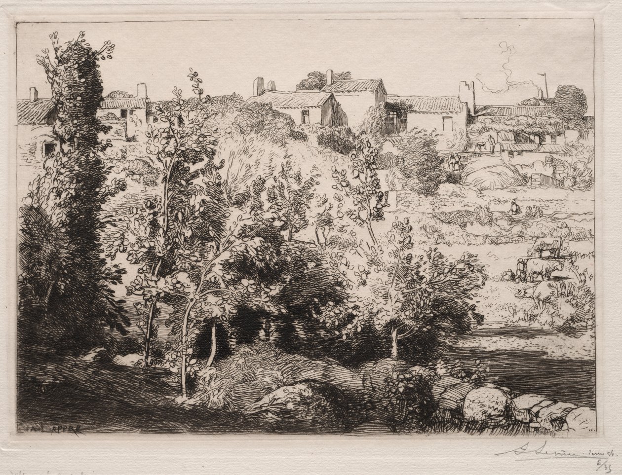 Dorp van Meule door Auguste Louis Lepère