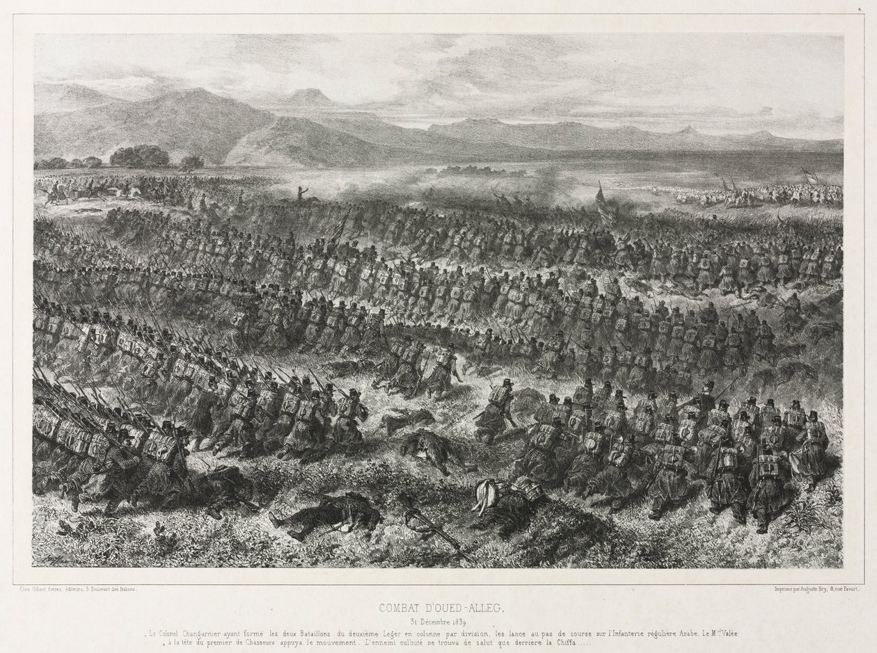 Gevecht van Oued-alleg, 31 december 1839, 1840 door Auguste Raffet