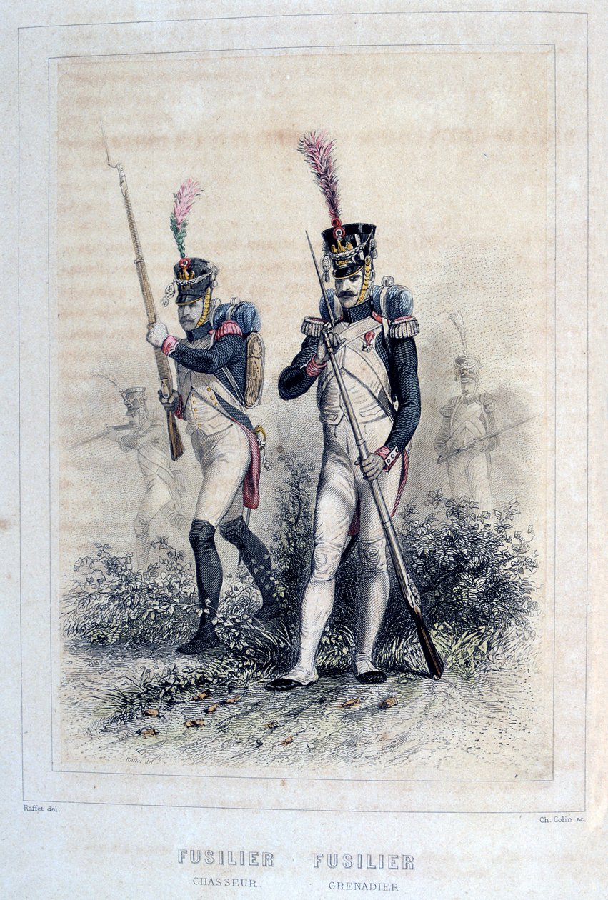 Fuselier Grenadier en Fuselier Chasseurs, 1859 door Auguste Raffet