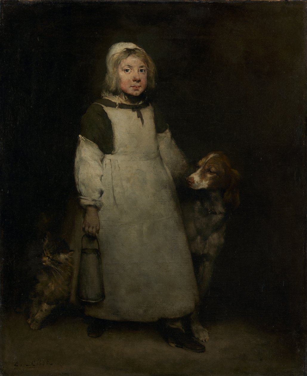 Het kleine melkmeisje, ca. 1865 door Auguste Theodule Ribot