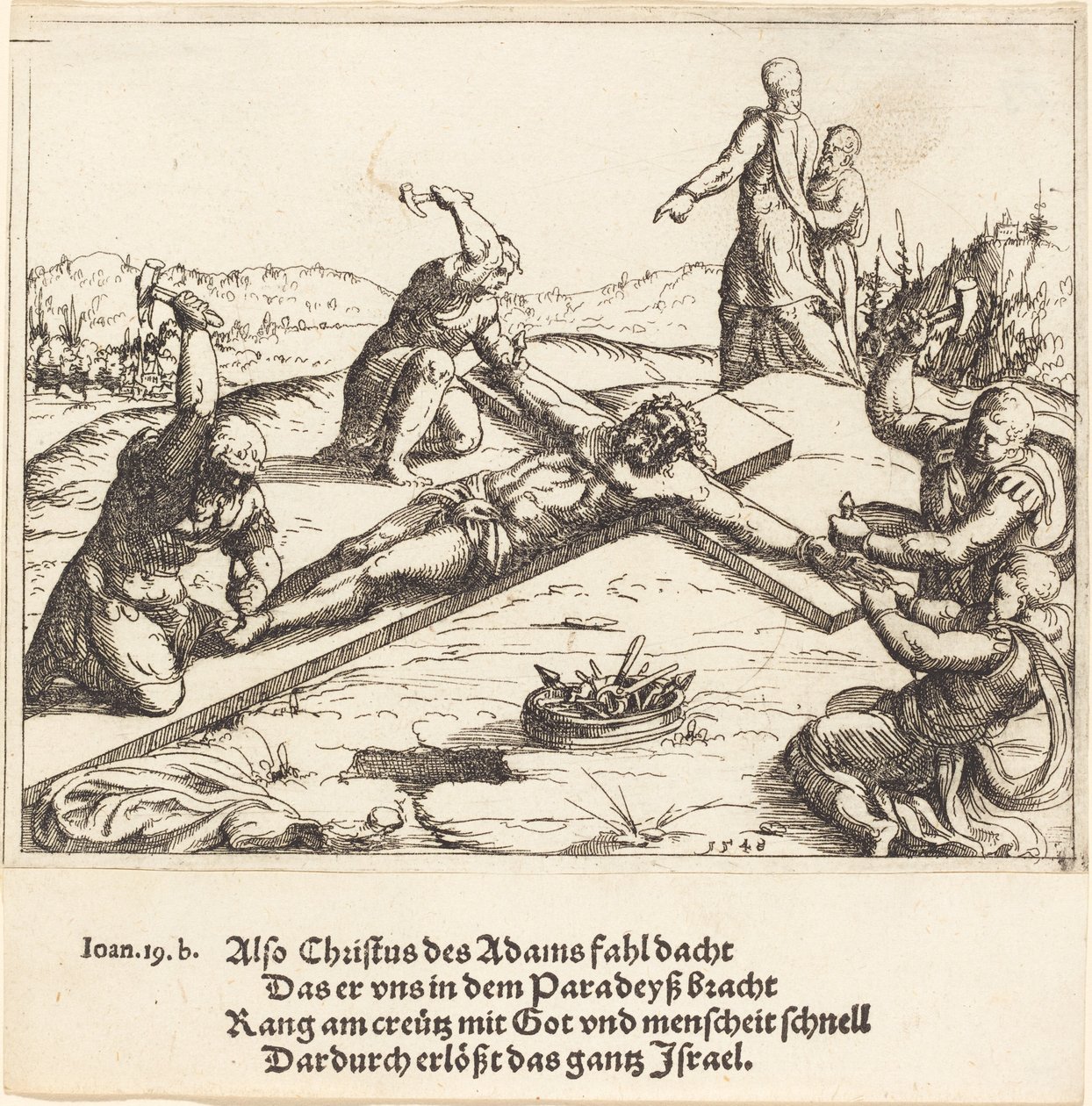 De kruisiging door Augustin Hirschvogel
