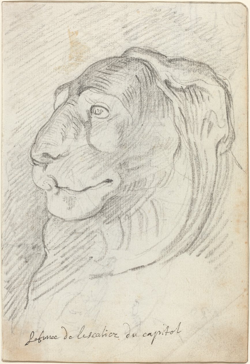 Leeuwenkop van de Capitolijnse Trap door Augustin Pajou