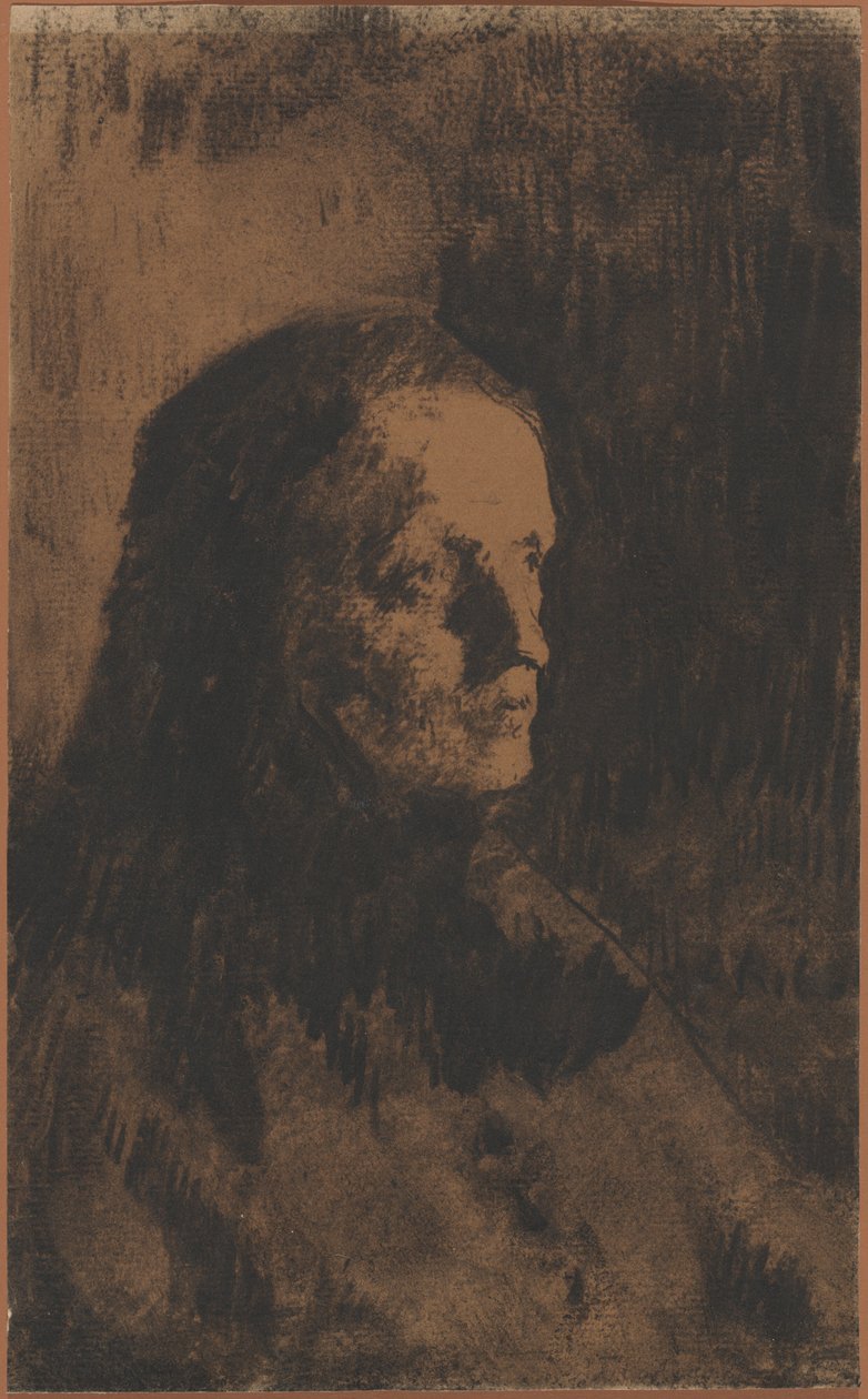Hoofd van een oude vrouw door Augustin Théodule Ribot