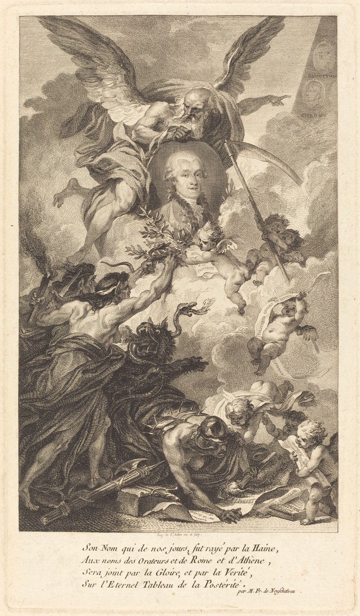 Simon-Nicolas-Henri Linguet door Augustin de Saint Aubin