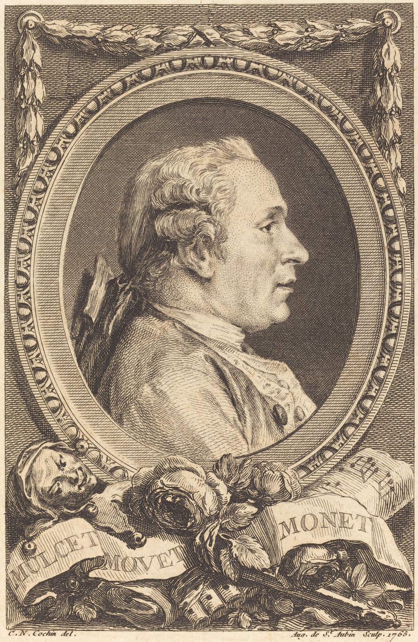 Jean Monnet door Augustin de Saint Aubin after Charles Nicolas Cochin II