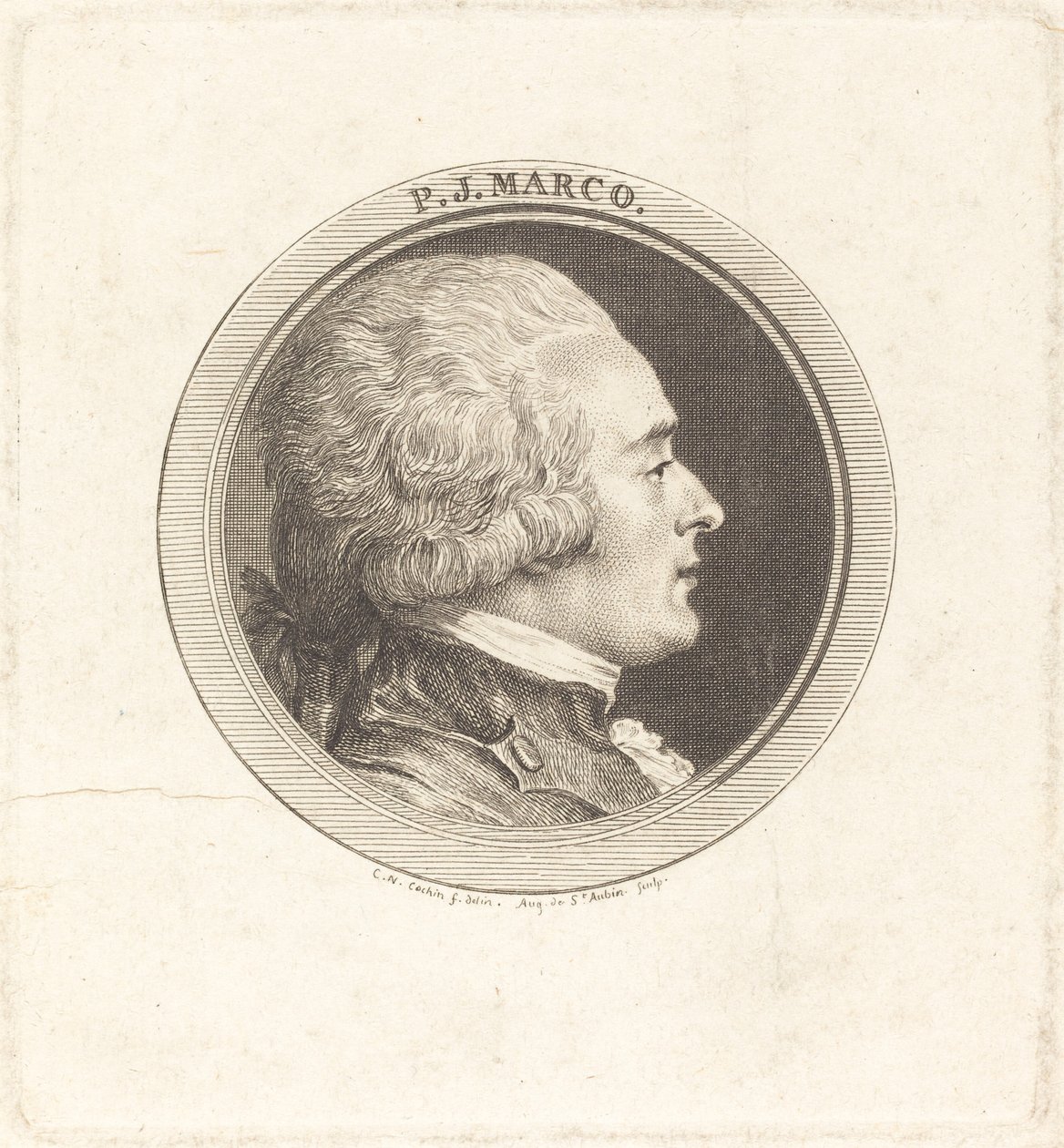 P.J. Marco door Augustin de Saint Aubin after Charles Nicolas Cochin II